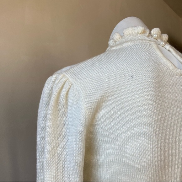 Vintage Cottagecore Coquette Feminine Floral Knit Sweater - Picture 5 of 10